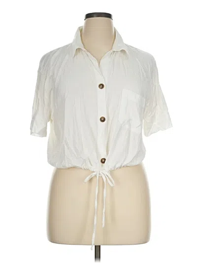 Pre-owned Moa Moa Short Sleeve Blouse In Ivory