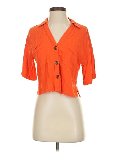 Pre-owned Moa Moa Short Sleeve Blouse In Orange