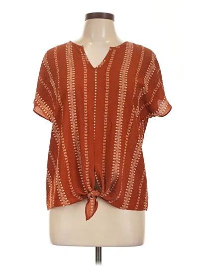 Pre-owned Moa Moa Short Sleeve Blouse In Orange