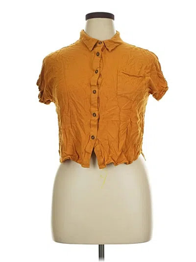 Pre-owned Moa Moa Short Sleeve Blouse In Orange