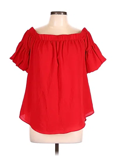Pre-owned Moa Moa Short Sleeve Blouse In Red