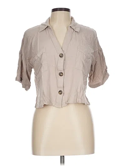 Pre-owned Moa Moa Short Sleeve Blouse In Tan