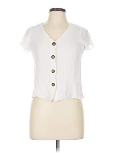 Pre-owned Moa Moa Short Sleeve Blouse In White