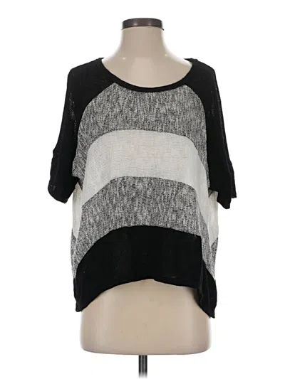 Pre-owned Moa Moa Short Sleeve Top Black Scoop Neck Tops