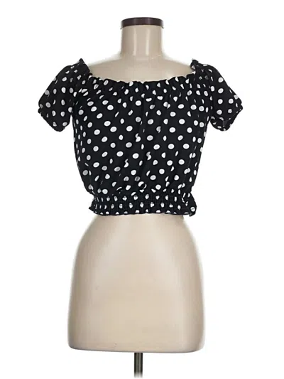 Pre-owned Moa Moa Short Sleeve Top Black Sweetheart Neckline Tops