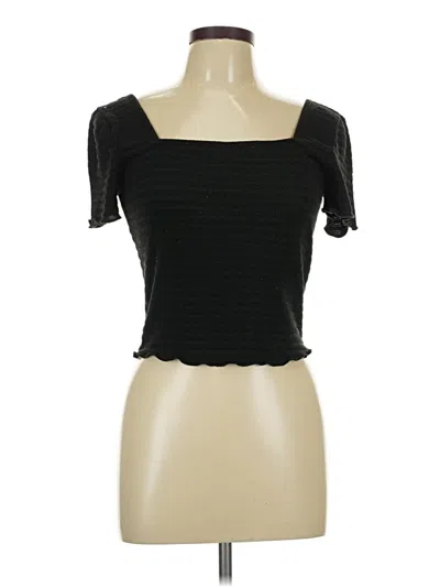 Pre-owned Moa Moa Short Sleeve Top Black Sweetheart Neckline Tops