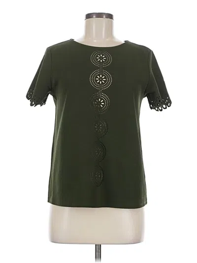 Pre-owned Moa Moa Short Sleeve Top Green Keyhole Neckline Tops