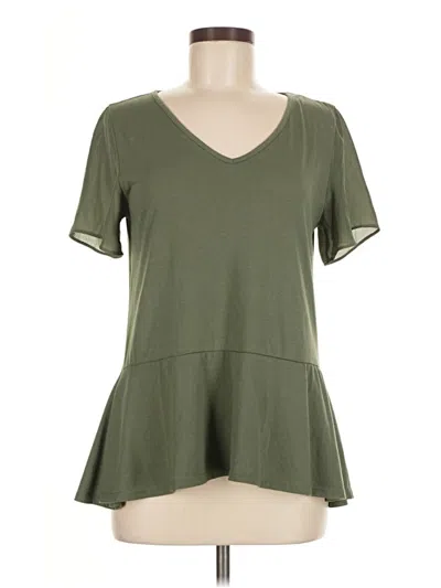 Pre-owned Moa Moa Short Sleeve Top Green V Neck Tops