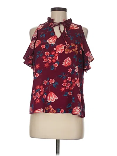 Pre-owned Moa Moa Sleeveless Blouse In Burgundy
