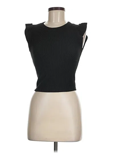 Pre-owned Moa Moa Sleeveless Top Black Keyhole Neckline Tops