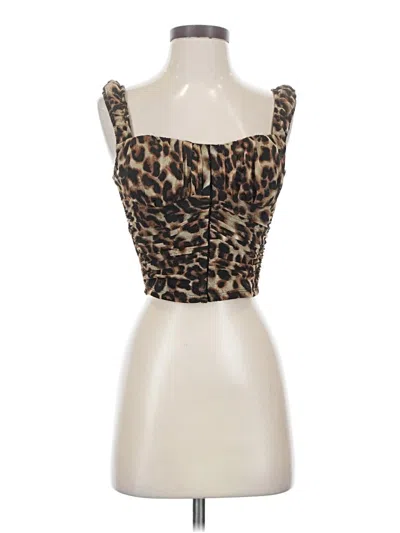 Pre-owned Moa Moa Sleeveless Top Brown Sweetheart Neckline Tops