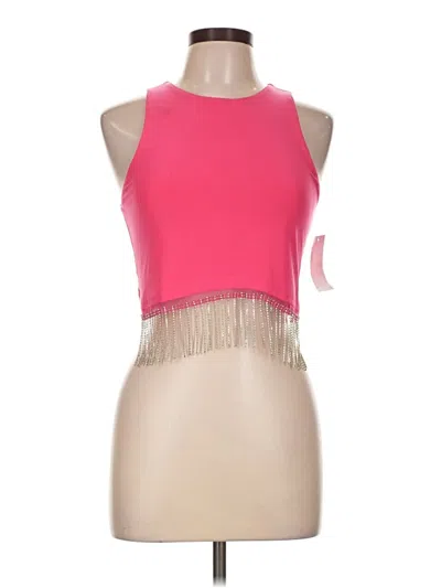 Pre-owned Moa Moa Sleeveless Top Pink Halter Neckline Tops