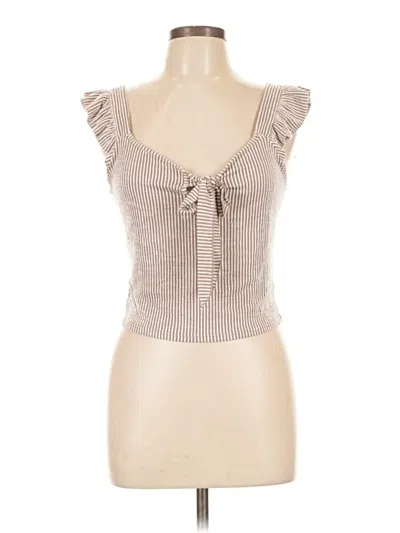 Pre-owned Moa Moa Sleeveless Top Tan Sweetheart Neckline Tops