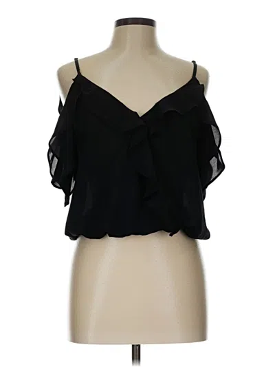 Pre-owned Moa Moa Tank Top Black Cold Shoulder Neckline Tops