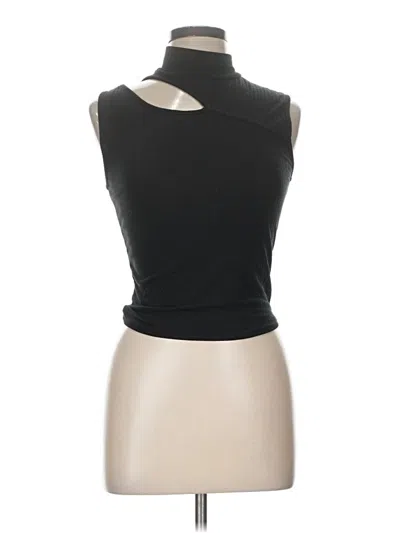 Pre-owned Moa Moa Tank Top Black One Shoulder Neckline Tops