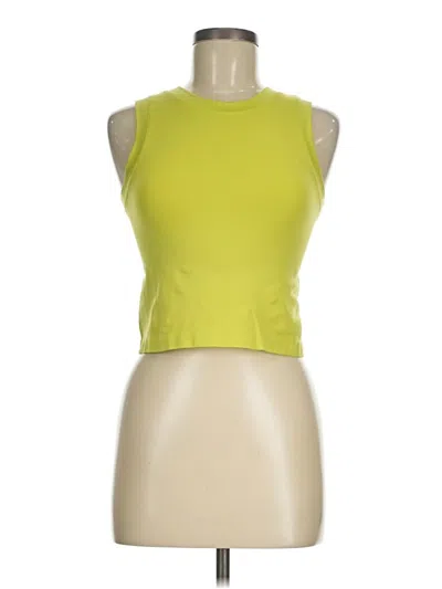 Pre-owned Moa Moa Tank Top Yellow Halter Neckline Tops