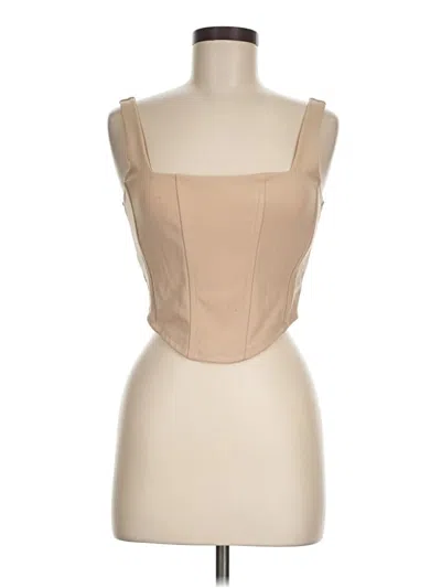 Pre-owned Moa Moa Tube Top Tan Strapless Neckline Tops In Brown