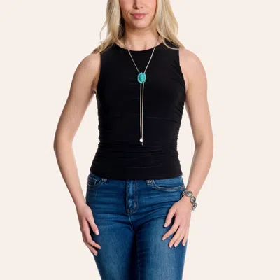 Moa Moa Women's Black Ruched Tank Top