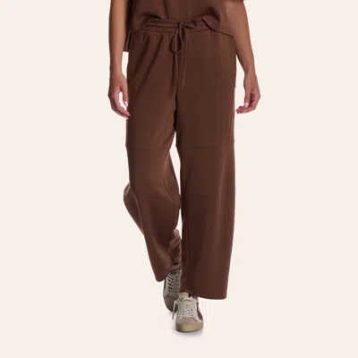 Moa Moa Women's Cappuccino Wide Leg Sweatpants In Brown
