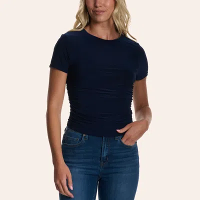 Moa Moa Women's Navy Ruched Top In Multi