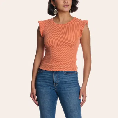 Moa Moa Women's Sienna Ruffle Sleeve Top In Brown