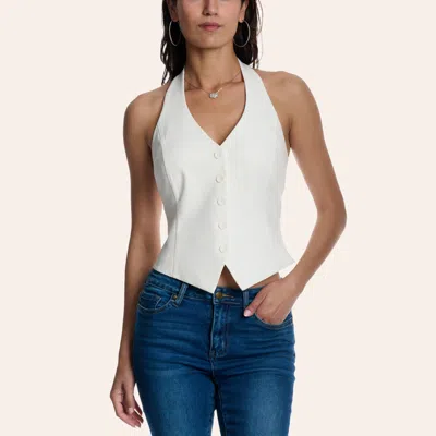 Moa Moa Women's White Cropped Halter Vest