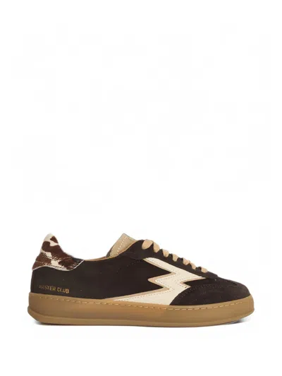 Moaconcept Calf-hair Panel Sneakers In Brown