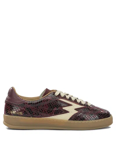 Moaconcept Snakeskin-effect Leather Low-top Sneakers In Brown