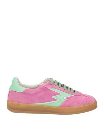 Moaconcept Woman Sneakers Fuchsia Size 7.5 Leather In Pink