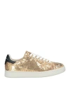Moaconcept Woman Sneakers Gold Size 7.5 Soft Leather, Textile Fibers In Gold