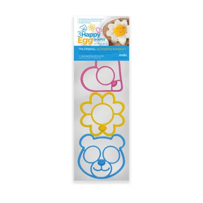 Mobi 3-happy Egg Shapes Silicone Molds, Set Of 3 In White