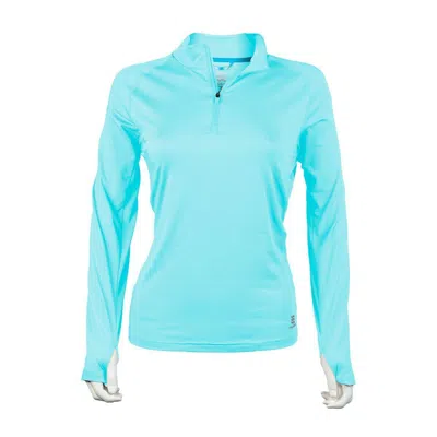 Mobile Cooling Women's  Original Long Sleeve 1/4 Zip In Blue