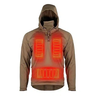 Pre-owned Mobile Warming Agarics Mens 7.4v Battery Heated Pullover Morel In X-large Size In Multicolor