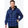 Mobile Warming Flannel Heated Hooded Jacket In Blue