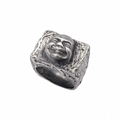 Moca Jewellery Women's Buddha Signet Ring - Sterling Silver