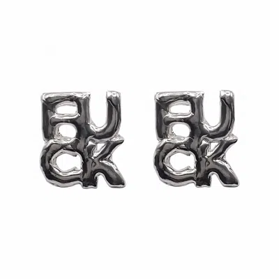 Moca Jewellery Women's Fuck + Fuck Earrings - Sterling Silver In Neutral