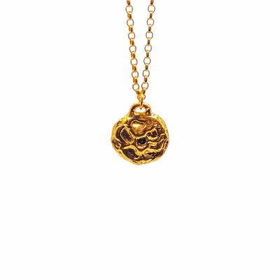 Moca Jewellery Women's Gold / Black Moon Gem Pendant - Gold Vermeil In Multi