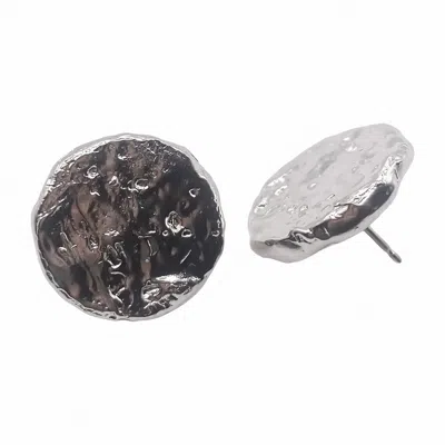 Moca Jewellery Women's Grain Circle Stud Earrings - Silver