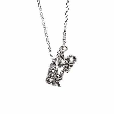 Moca Jewellery Women's Silver Fuck + Love Necklace