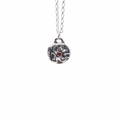 Moca Jewellery Women's Silver / Orange Moon Gem Pendant - Sliver In Multi