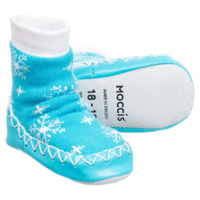 Moccis Blue & White Slipper Socks