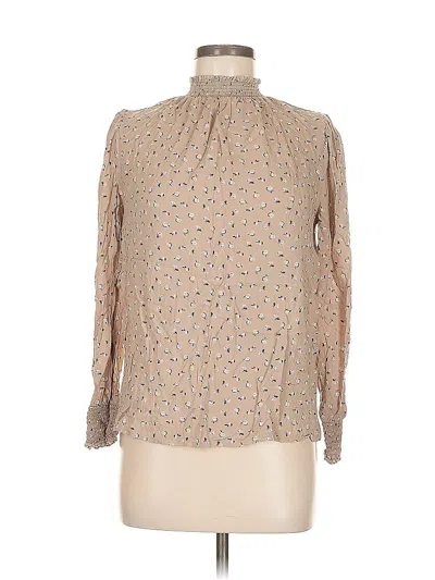 Pre-owned Mod Boutique Long Sleeve Blouse In Brown