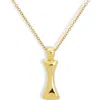 Mod + Jo Blake Bubble Letter Pendant Necklace In Gold