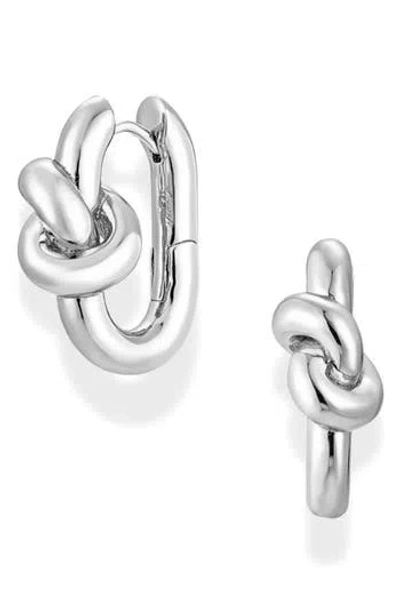 Mod + Jo Karina Knot Hoop Earrings In Silver