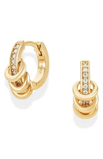Mod + Jo Levi Pavé Hugging Hoop Earrings In Gold