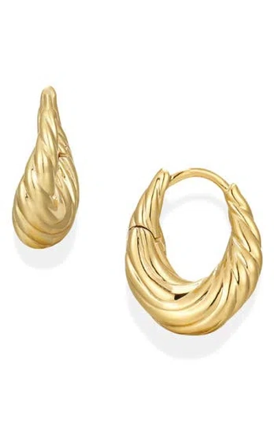 Mod + Jo Rue Molten Hoop Earrings In Gold