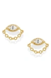 Mod + Jo Simone Chain Stud Earrings In Gold