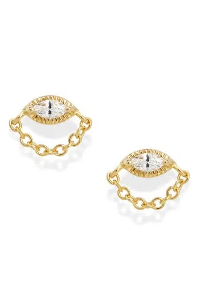 Mod + Jo Simone Chain Stud Earrings In Gold