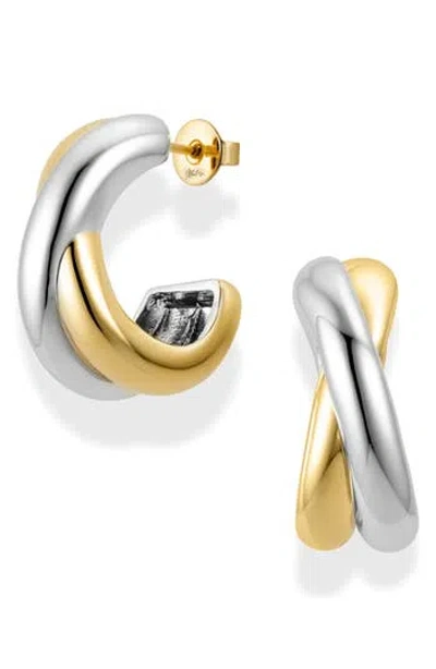 Mod + Jo Sullivan Two-tone Hoop Earrings In Gold
