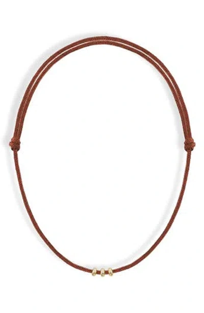 Mod + Jo Tommy Cord Necklace In Brown
